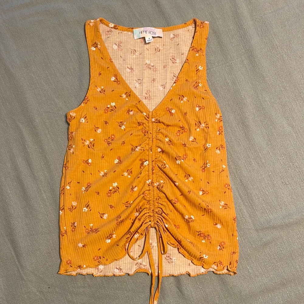 Floral slightly cropped tank